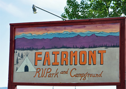 sign - Fairmont RV Park