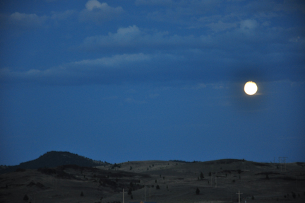 the moon at night in Montana