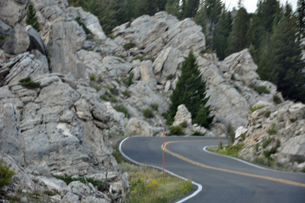 boulders lining the road