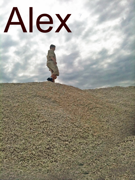 Alex at the top of the sandhill