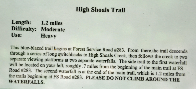 information on the Higl Shoals Trail