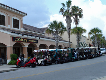 golf carts park on all the streets