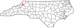 map of NC showing Boone
