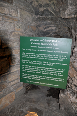informational sign in the tunnel
