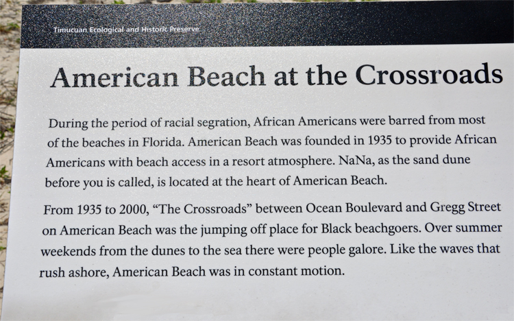 sign - American Beach at the Crossroads