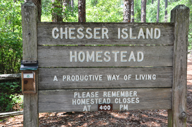 sign - Chesser Island Homestead