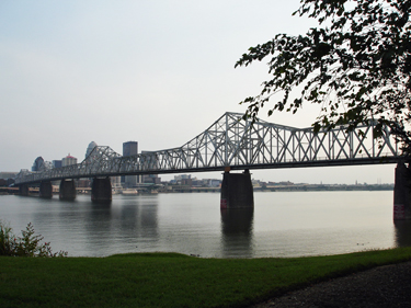 A view of Louisville, Kentucky & The Ohio River