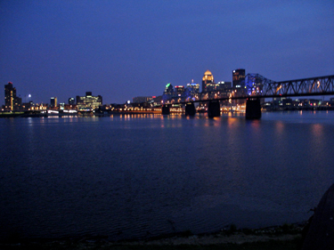 night time on the Ohio River