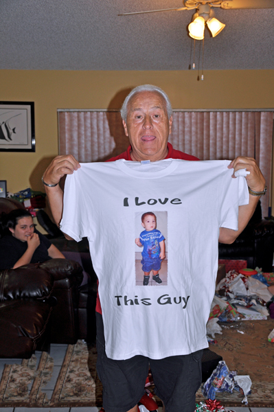 Lee Duquette is proud of his t-shirt