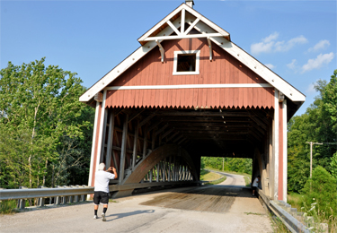Lee Duquette at Netcher Road Covered Bridge in Ohio