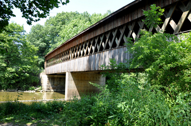 side view of the State Road Covered Bridge