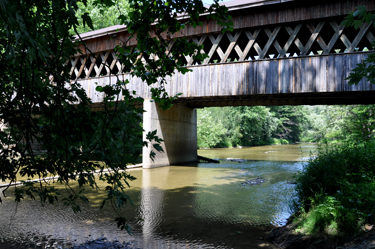 side view of the State Road Covered Bridge
