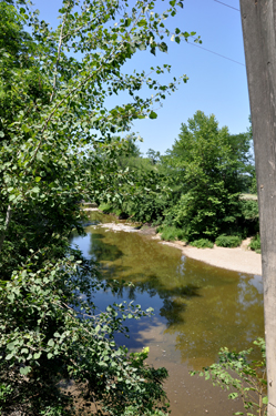 View from inside the Creek Road Covered Bridge