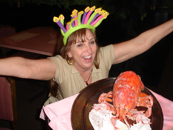 Karen Duquette and a 7-pound lobster feast