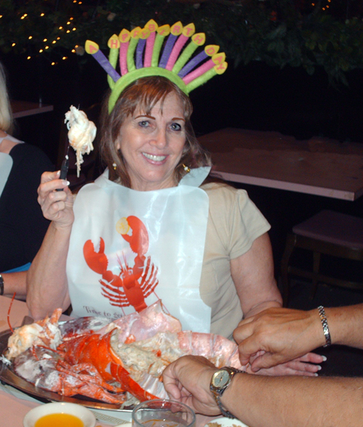Karen Duquette and her lobster