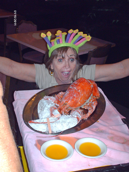 Karen Duquette and her lobster