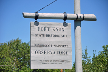sign for the Penobscot Narrows Observatory
