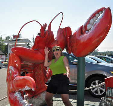 Karen Duquette and A giant lobster
