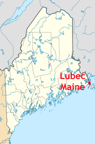 map of Maine showing location of Lubec