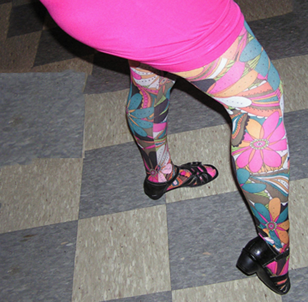 Karen Duquette's colorful legs