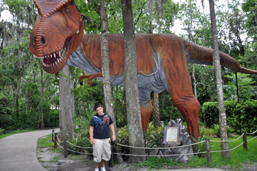 Alex and a Tyrannosaurus Rex At Dinosaur World