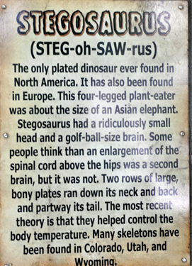 Stecosaurus at Dinosaur World