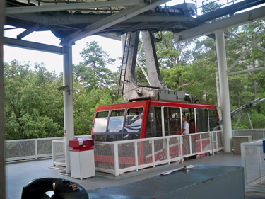 the Swiss cable car at Stone Mountain