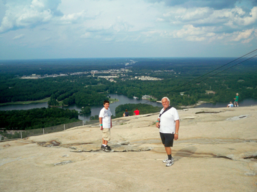 Lee and Alex on top of Stone Mountain