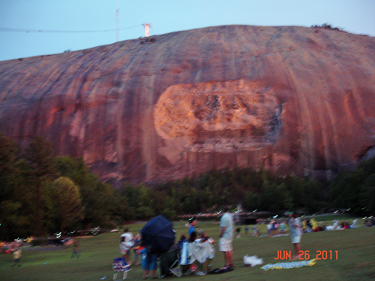 Stone Mountain as dusk approcahes