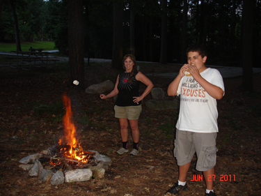 A rip-roaring campfire and s'mores