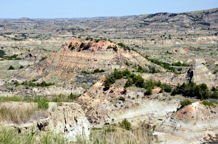 View of the major rock formation at The Painted Desert
