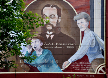 Romance on the Railroad mural in Boissevain