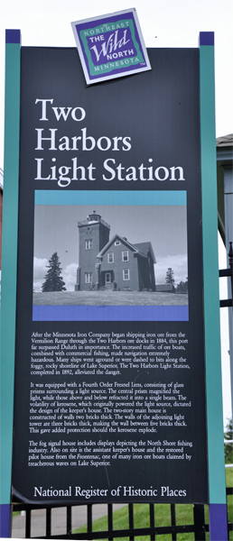 sign about the Two Harbors Light Station