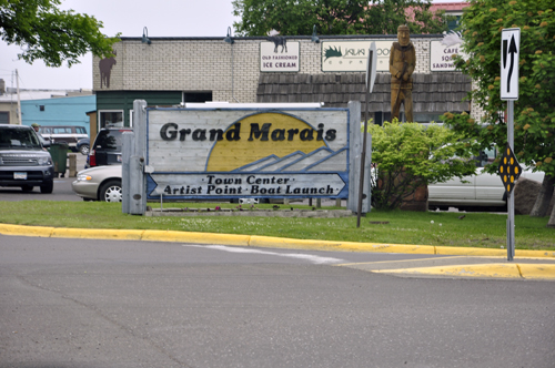 sign: welcome to Grand Marais, Minnisota
