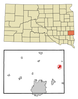South Dakota map showing location of Glacial Lakes Rest Stop