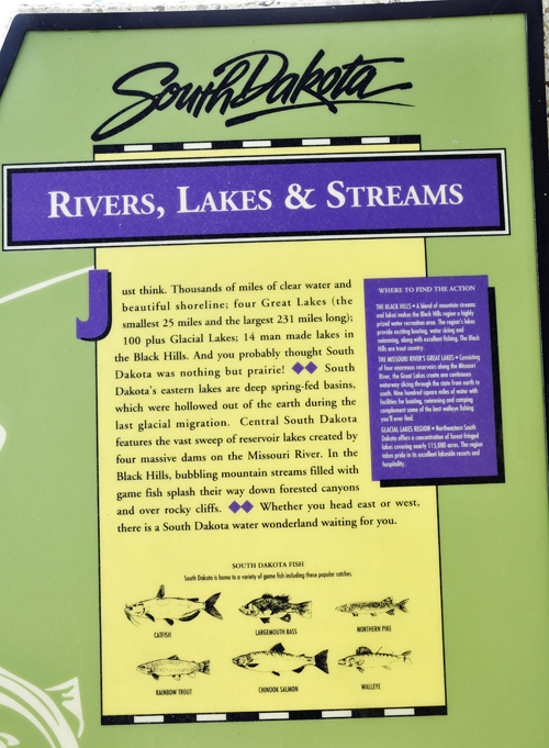 sign about th Rivers, Lakes & Streams in SD