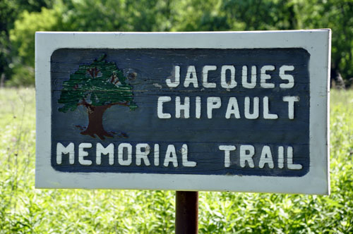 Jacques Chipault Memorial Trail sign
