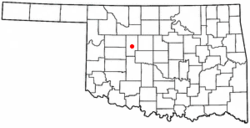 map of the state of Oklahoma showing location of Roman Nose State Park