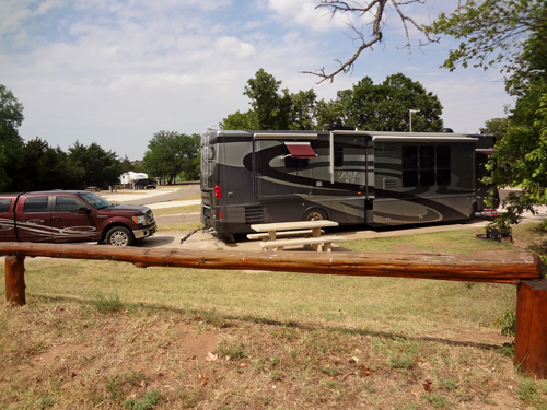 The new yard of the Two RV Gypsies at Roman Nose State Park 