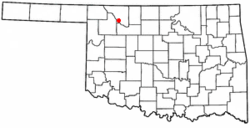 map showing location of Waynoka in Oklahoma