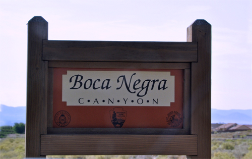 sign: Boca Negra Canyon