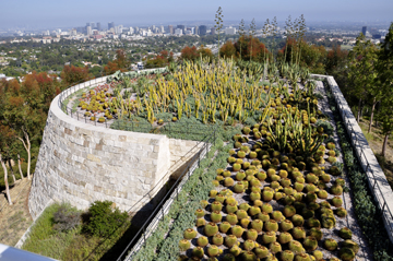 A Cactus Garden is perched on the south of the Getty Center