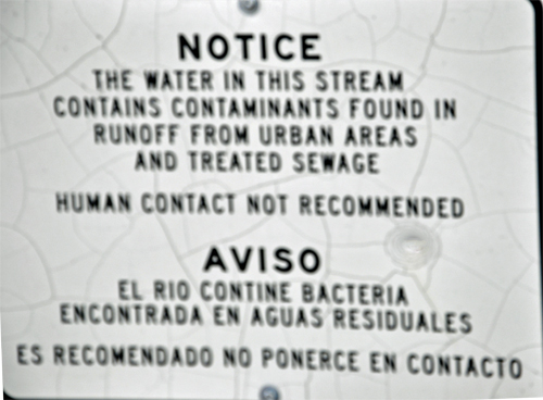 sign about contaminated water