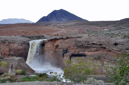contaminated waterfall at Lake Mead Recreational Area