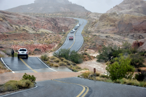 cars caught in flash flood at Valley of Fire State Park