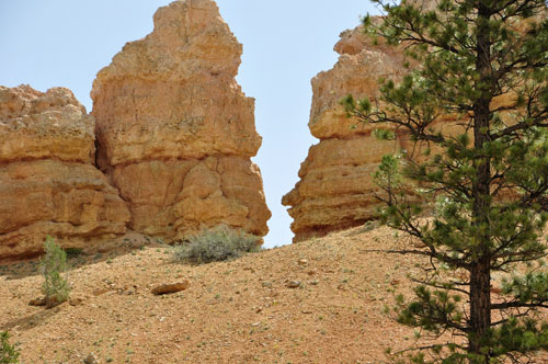 close-up of the hoodoos