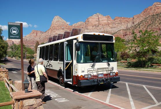 shuttle at Zion National Park
