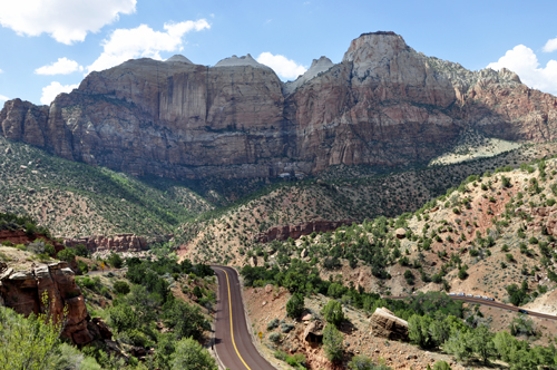 road and scenery at Zion National Park