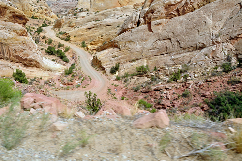 Burr Trail is a long dirt road that twists and turns