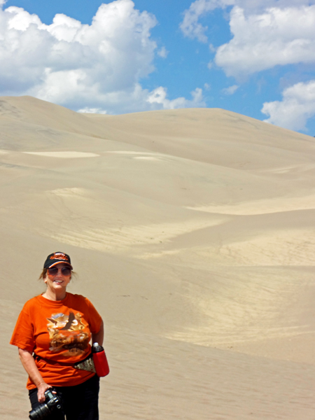 sand dunes and Karen Duquette
